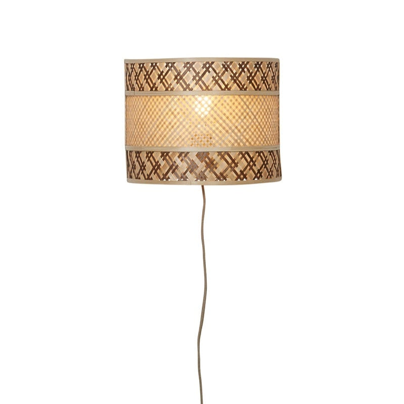 bamboe wandlamp natuurlijke bruin 32 cm