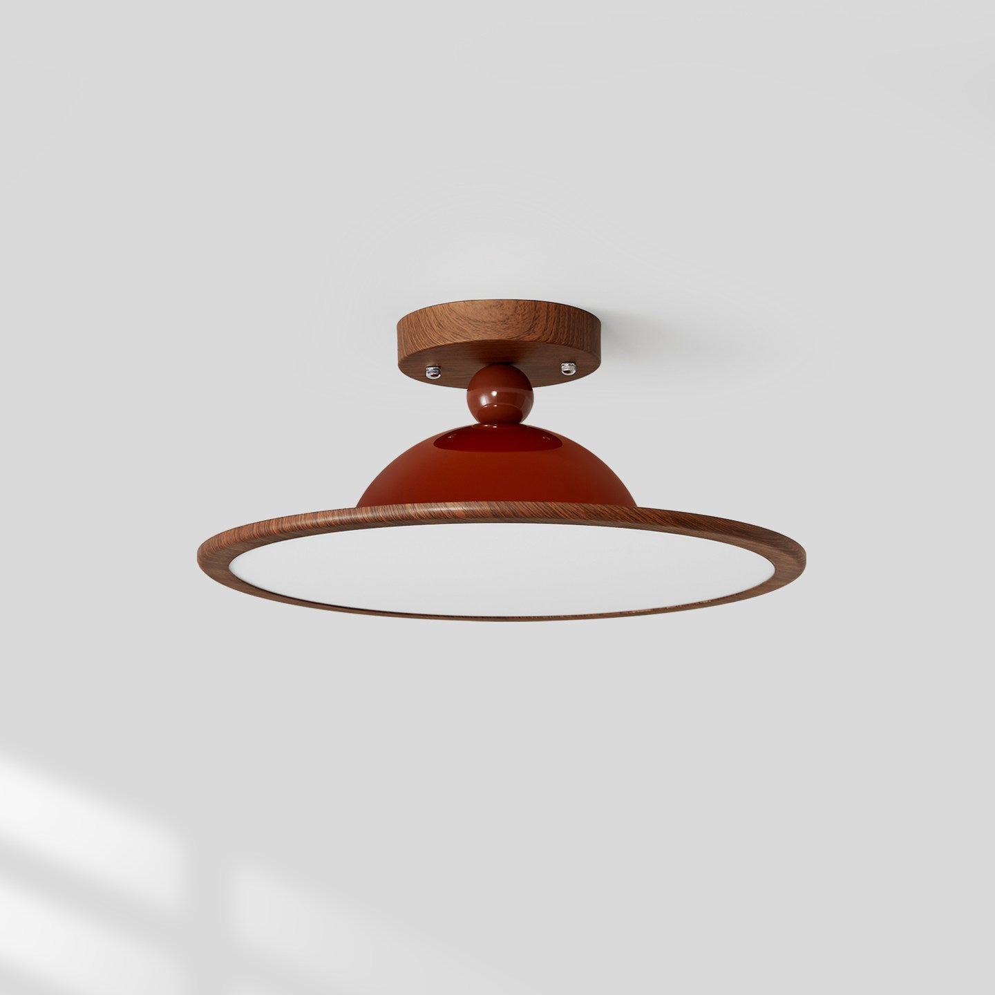 moderne led plafondlamp met houten detail voor hal, slaapkamer of woonkamer