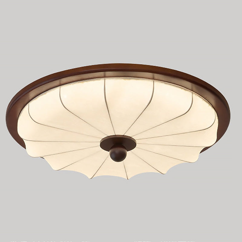 plafondlamp stoffen met houten rand
