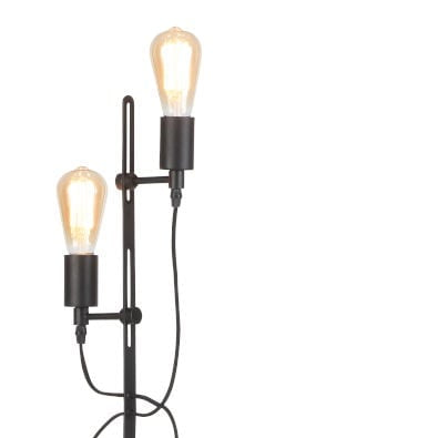 vloerlamp dubbele lamp zwart