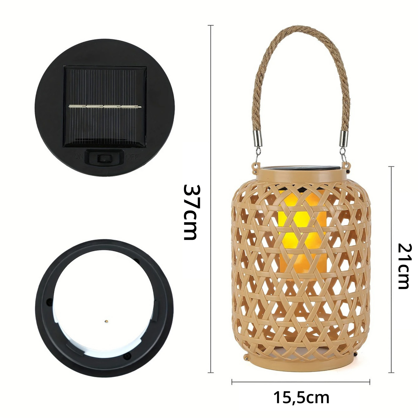 zonnecel lamp bamboe buiten