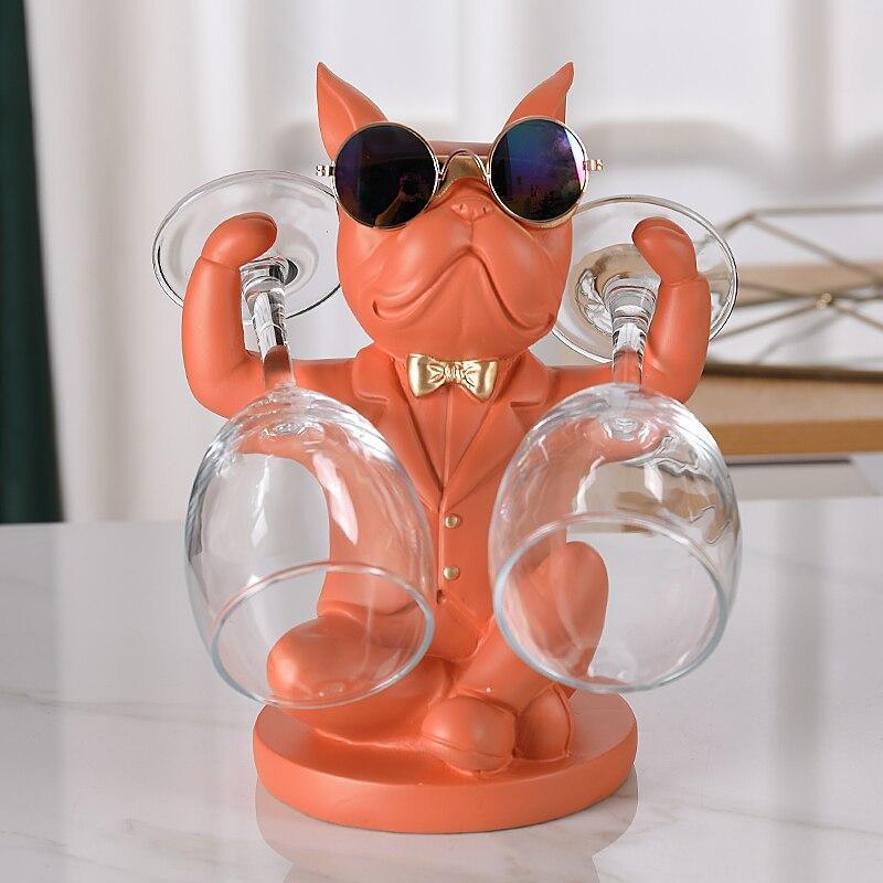 franse bulldog wijnhouder voor wijnglazen