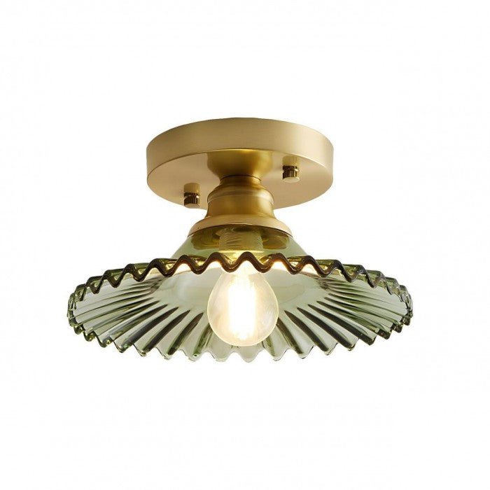 retro ribbelige helder glazen plafondlamp