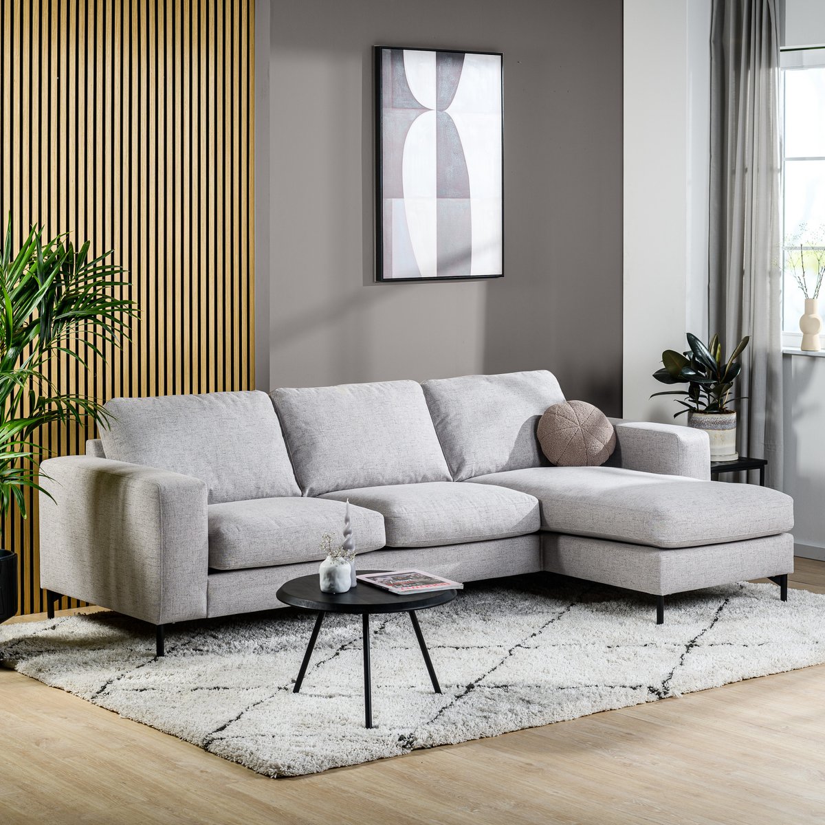 3 seater sofa cl l+r, valente fabric, v311 grey