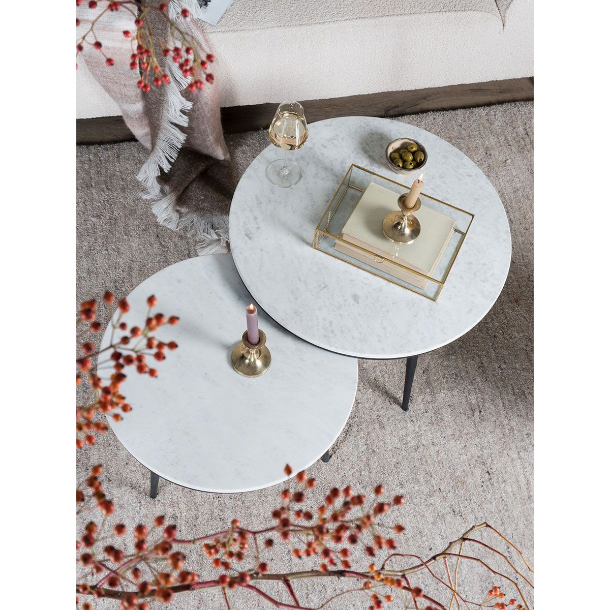 melle coffee table - marble - 55 cm