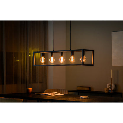 Pendant lamp, 5-light, H340 black