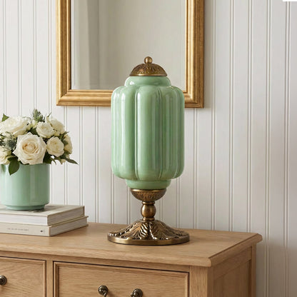 Lumi Eloise tafellamp in Frans retro-stijl, crèmekleurig glas met structuur