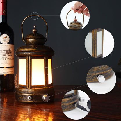 Sfeervolle retro lantaarnlamp op een bijzettafel