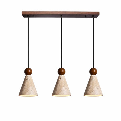 Ariad Wabi-Sabi travertijn hanglamp in kegelvorm