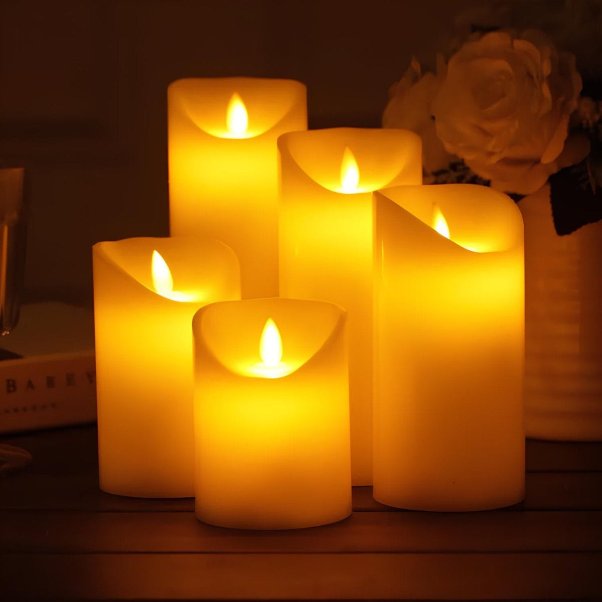 set led-kaarsen met bewegende vlam voor sfeervolle verlichting