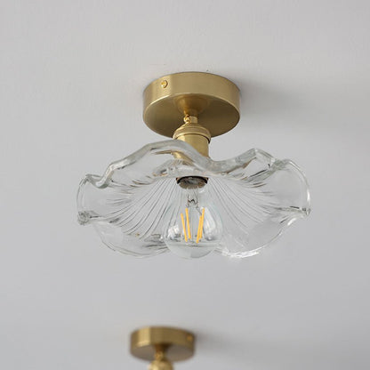 Elegante glazen plafondlamp in Hibiscus-design