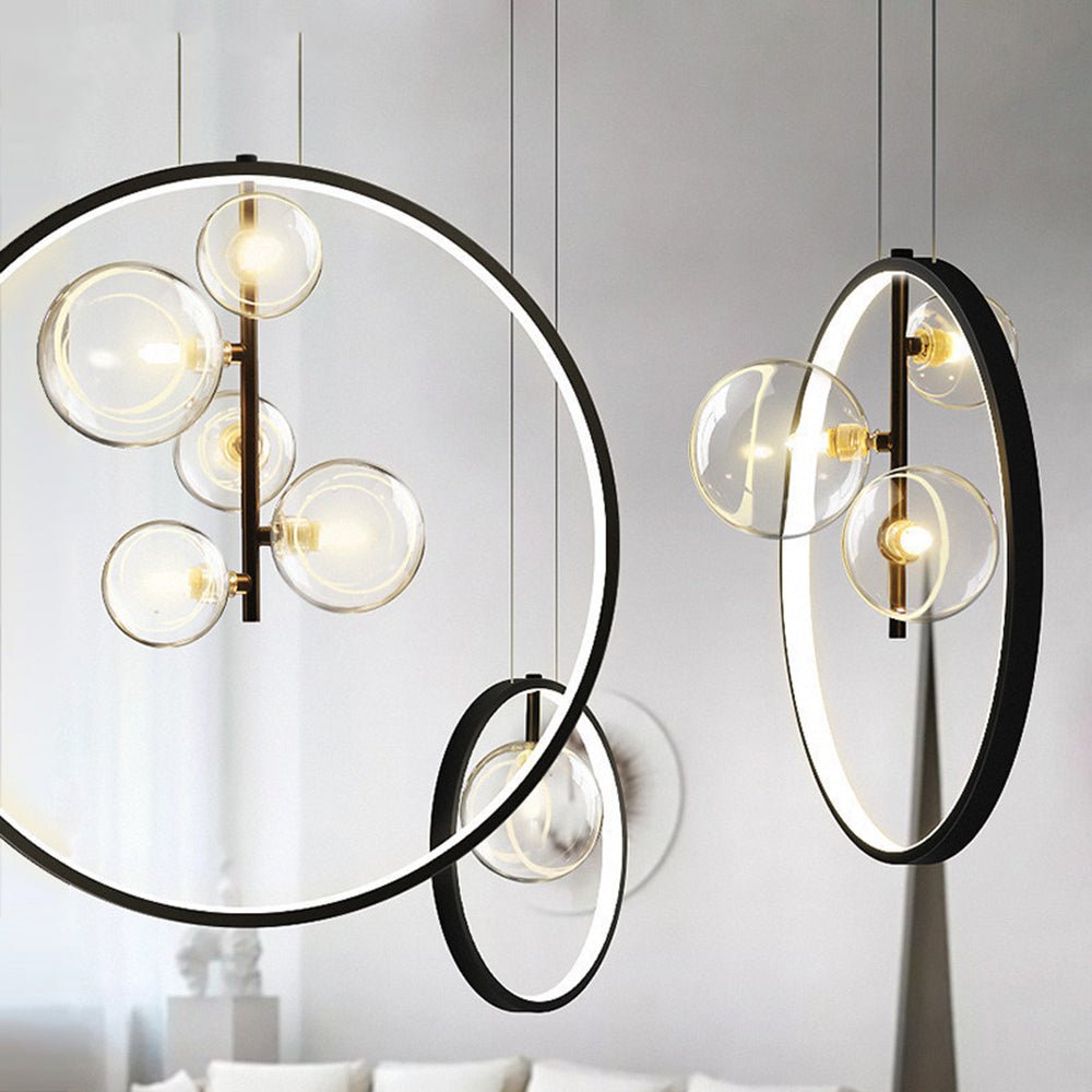 elegante nordic bubble glazen hanglampen met stijlvolle ring