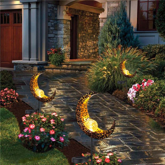 Decoratieve ijzeren tuinlamp met warm ledlicht voor buitengebruik