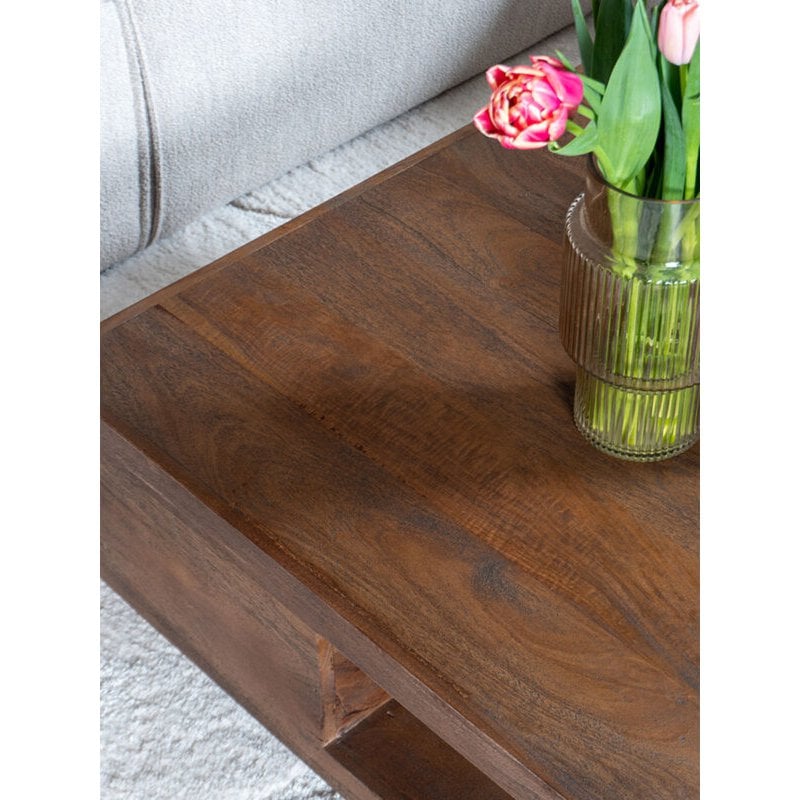 coffee table bram – espresso mango wood – 80 x 80 cm