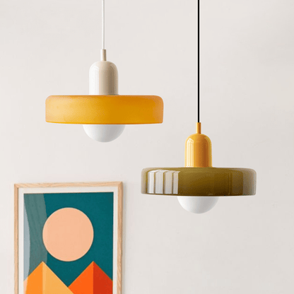 Stijlvolle Bauhaus Hanglamp van Elegante Kleurige Glas