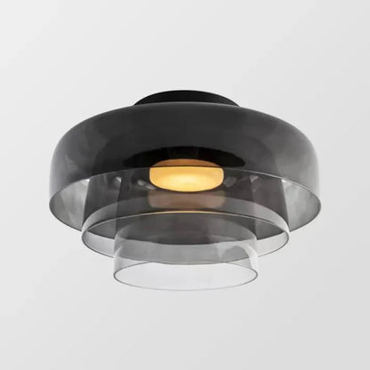 Verfijnde Scandinavische Design Plafondlamp met een Creatieve Middeleeuwse Glazen Touch