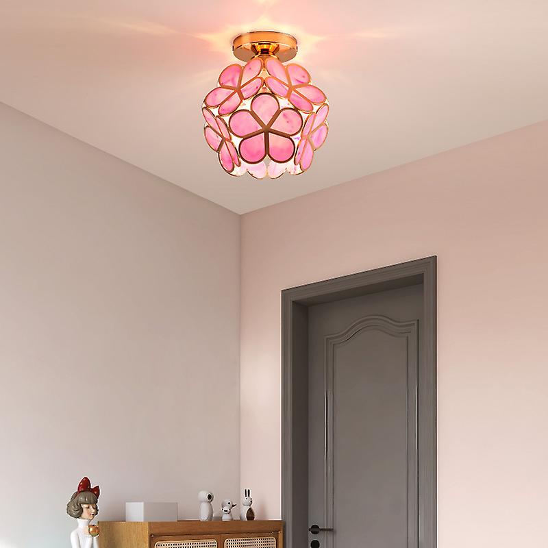 design bloemen stijl glazen hal plafondlamp