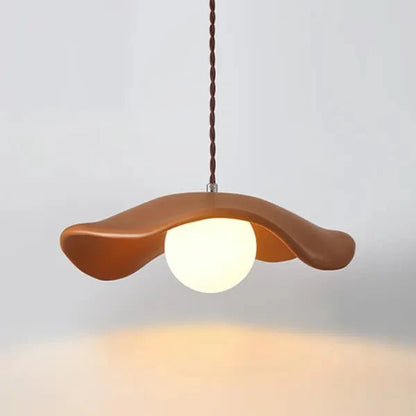 Unieke Wabi Sabi eetkamer hanglamp met prachtige lotusbladeren