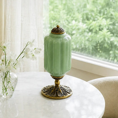 Lumi Eloise tafellamp in Frans retro-stijl, crèmekleurig glas met structuur