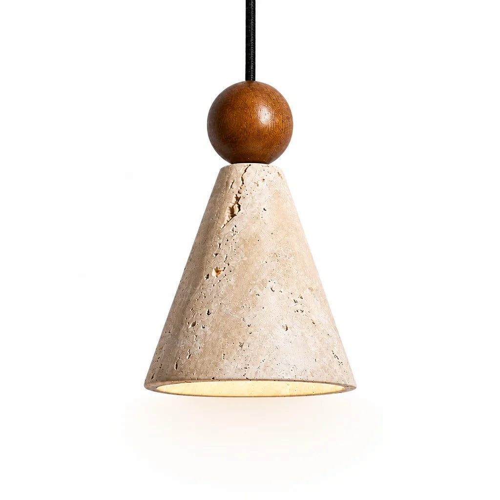 ariad wabi-sabi travertijn hanglamp in kegelvorm