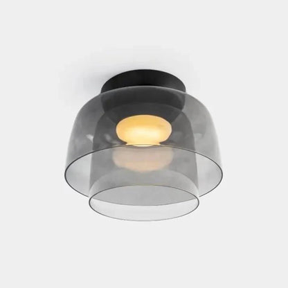 Verfijnde Scandinavische Design Plafondlamp met een Creatieve Middeleeuwse Glazen Touch