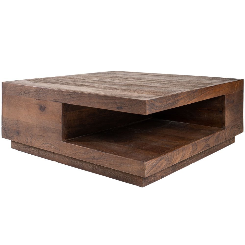 coffee table bram – espresso mango wood – 80 x 80 cm