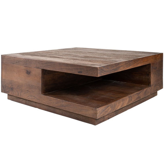 Coffee table Bram – Espresso Mango wood – 80 x 80 cm