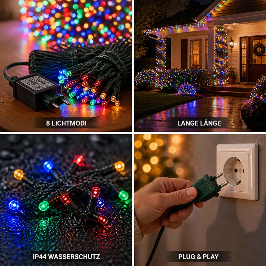 lichtslinger met meerdere led-lampjes voor tuin en terras