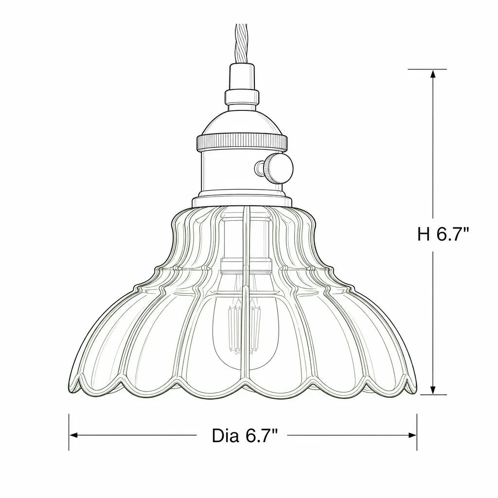 glazen hanglamp vintage bloemontwerp