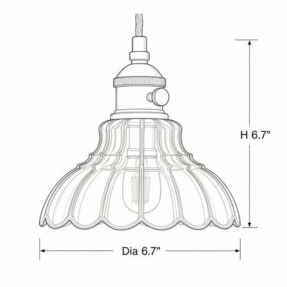 Glazen Hanglamp Vintage Bloemontwerp