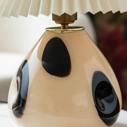 Tafellamp Mid-Century Plissé Stoffen Kap
