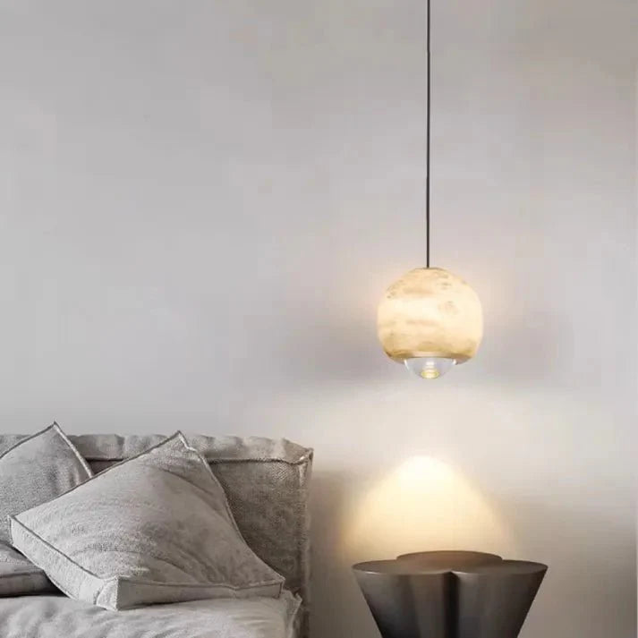 elegante noordse marmeren albast bol hanglamp voor een luxe sfeer