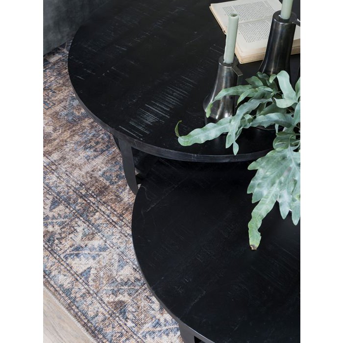 coffee table cilamon - 90 cm - black top - black base