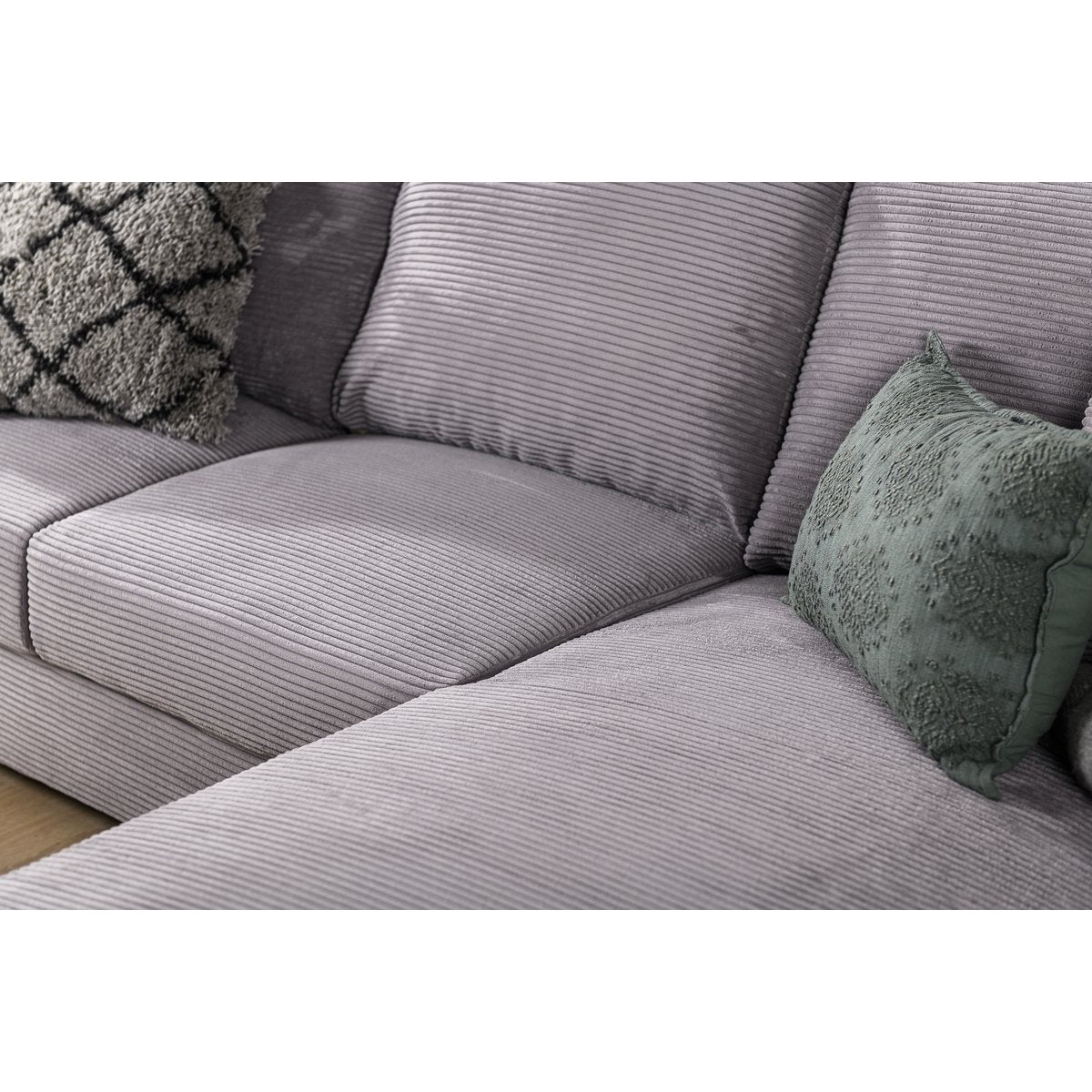 3 seater sofa cl right, fabric rib, rib311 grey