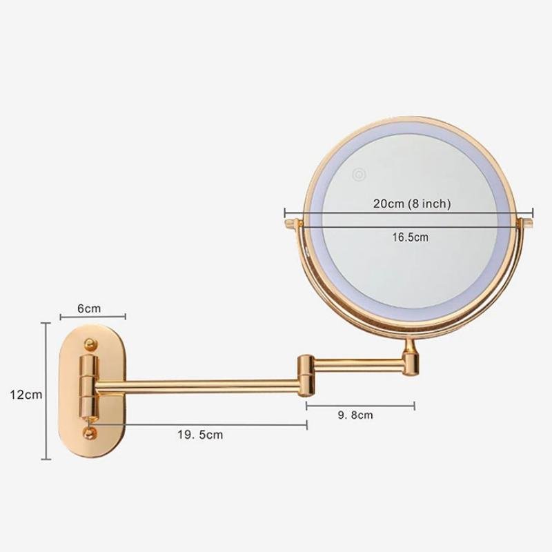 luxe gouden oplaadbare led vergrotende spiegel voor perfecte make-up en badkamerstijl