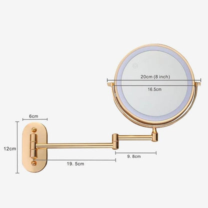 Luxe Gouden Oplaadbare LED Vergrotende Spiegel voor Perfecte Make-up en Badkamerstijl