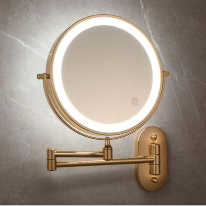 Luxe Gouden Oplaadbare LED Vergrotende Spiegel voor Perfecte Make-up en Badkamerstijl