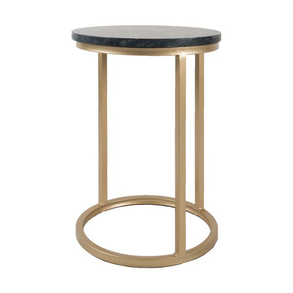 Laptop table Mitch Marble Round - Black/Gold