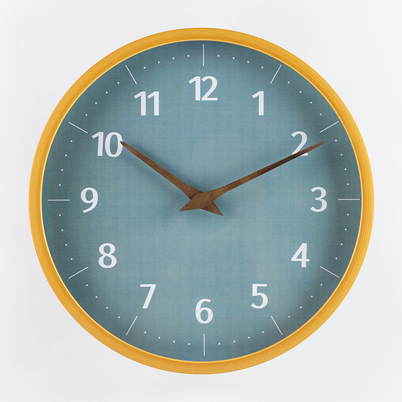 wandklok van bamboe met stil quartz uurwerk