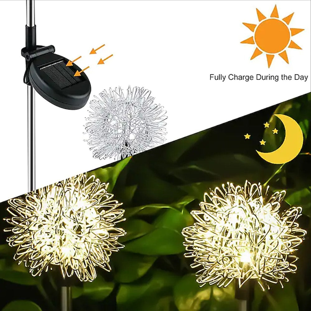 zonne-led-tuindlamp paardenbloemontwerp
