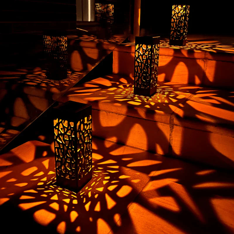 zonne tuinlamp met patroonlicht