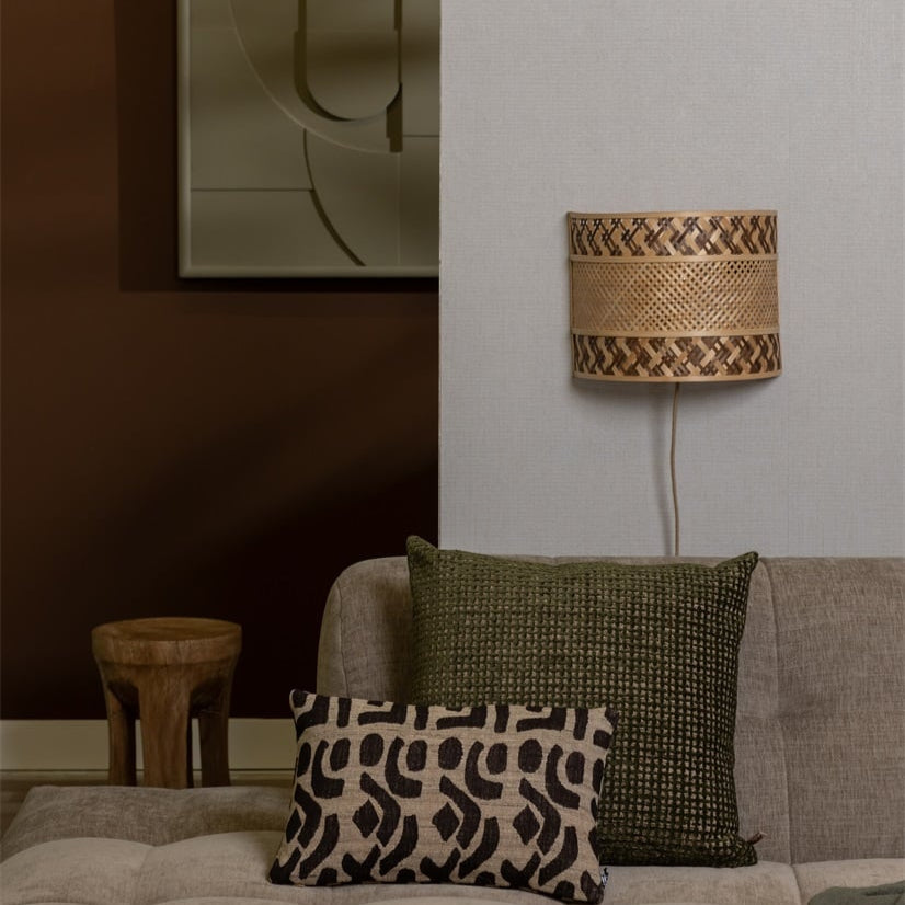 bamboe wandlamp natuurlijke bruin 32 cm