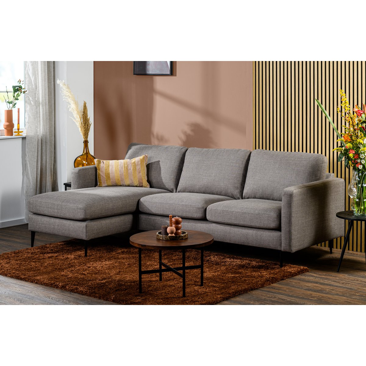 3-seater sofa cl l+r, fabric woven, w520 taupe