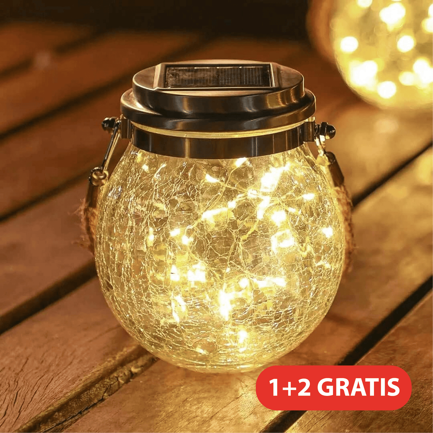 ontdek de magie van de nacht: 1+2 gratis solar glass lanterns!