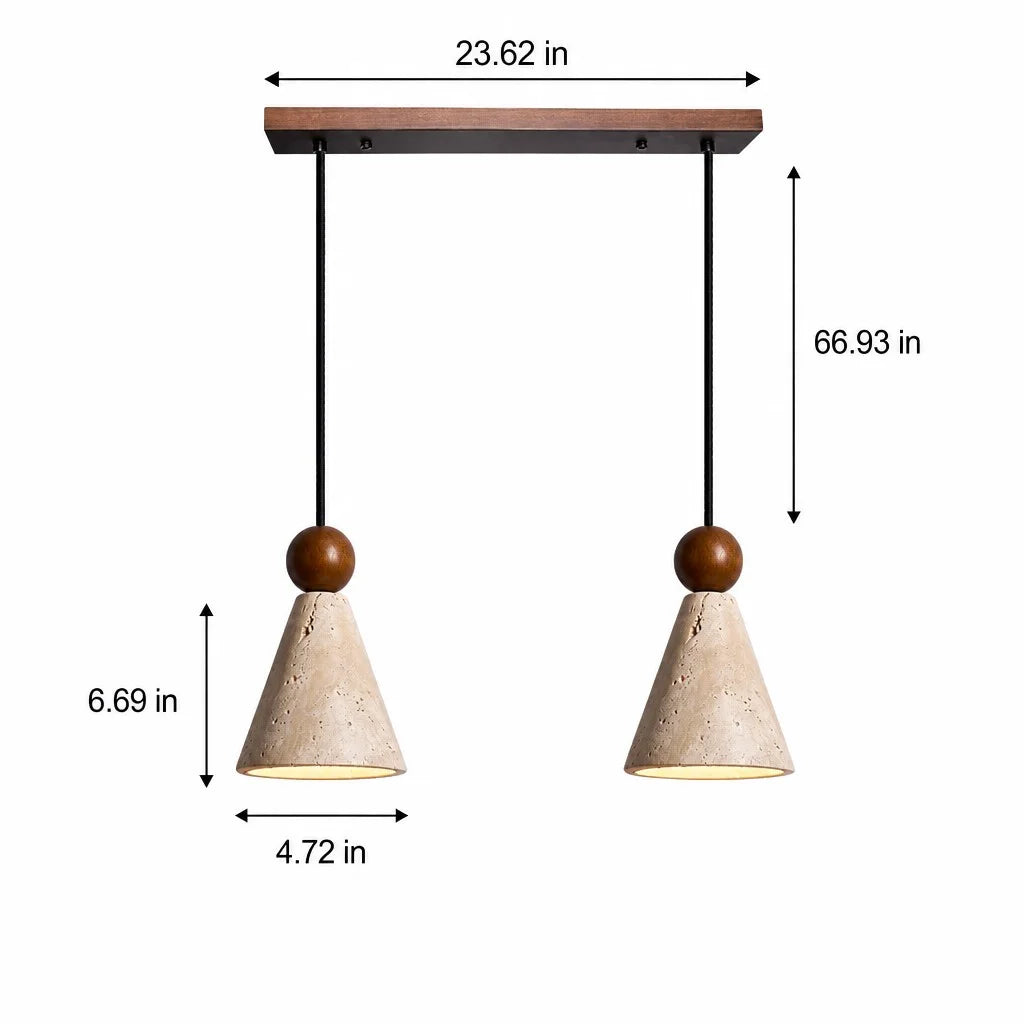 ariad wabi-sabi travertijn hanglamp in kegelvorm