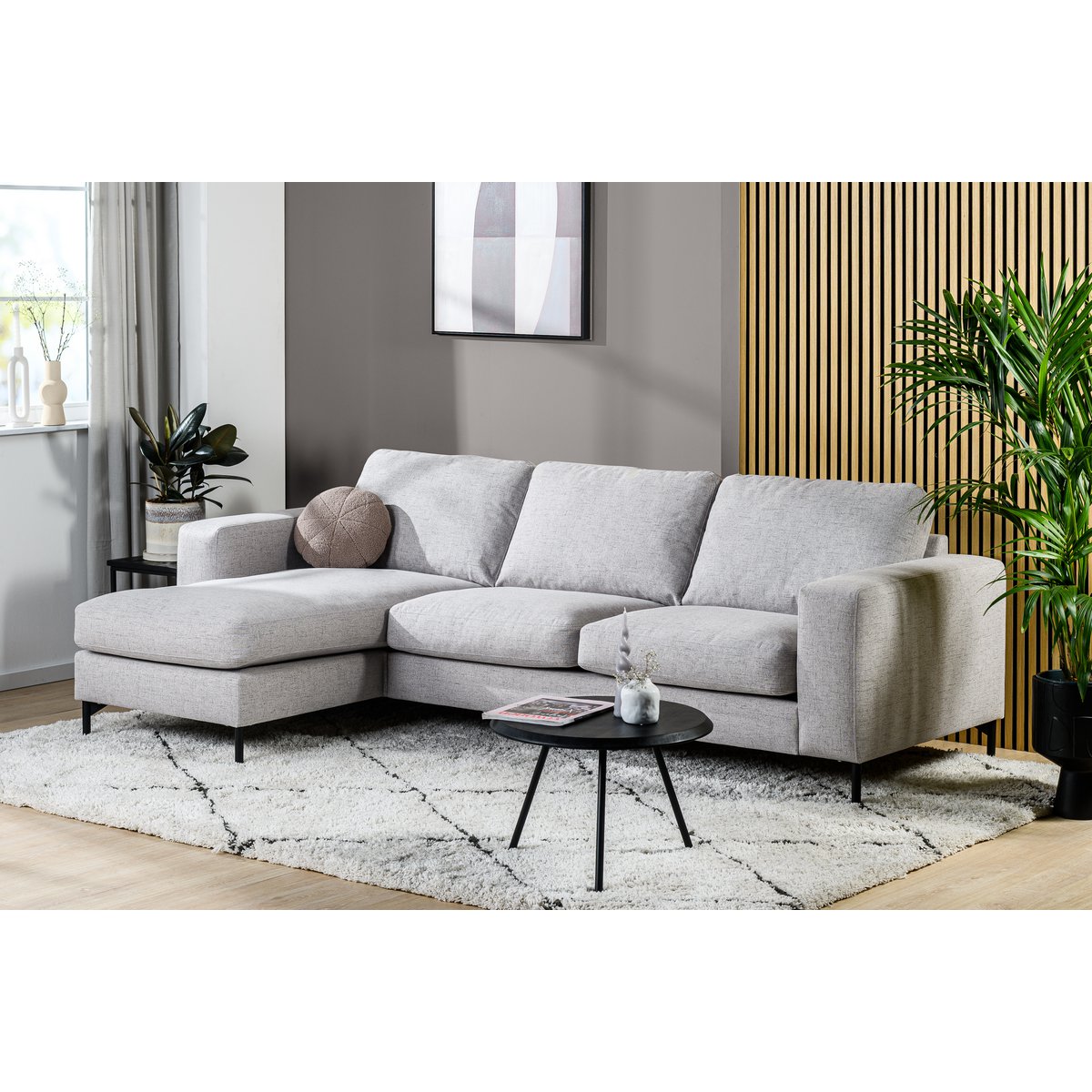 3 seater sofa cl l+r, valente fabric, v311 grey