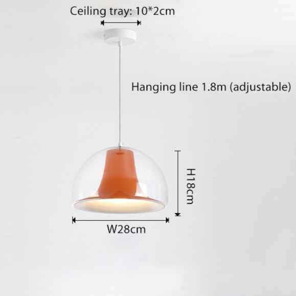 elegante halfronde glazen hanglamp met juweelachtige jellies