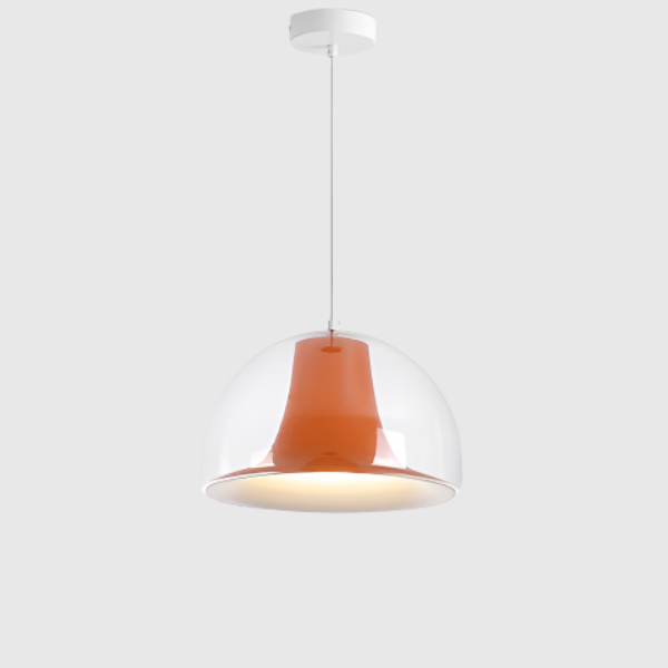 elegante halfronde glazen hanglamp met juweelachtige jellies