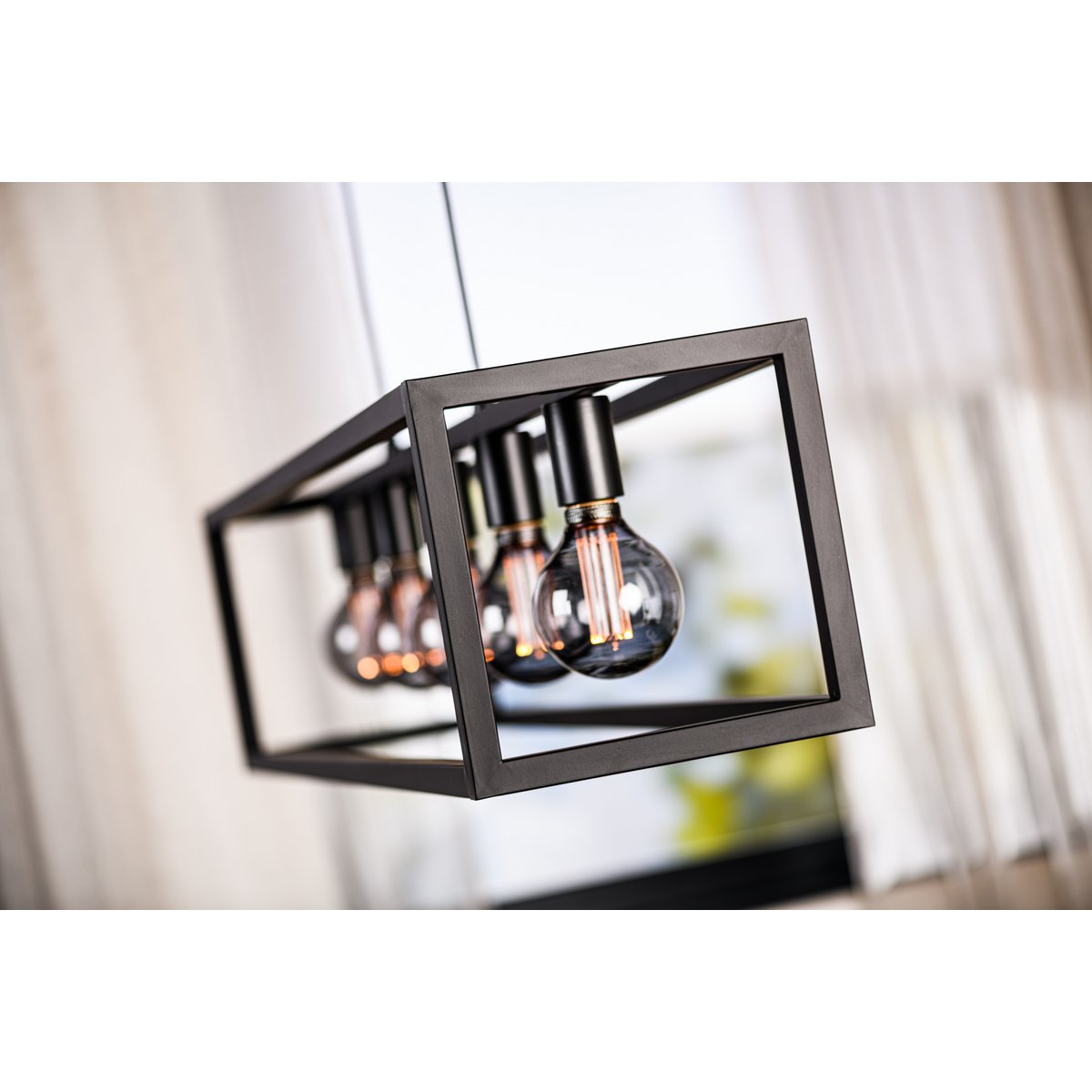 pendant lamp, 5-light, h340 black