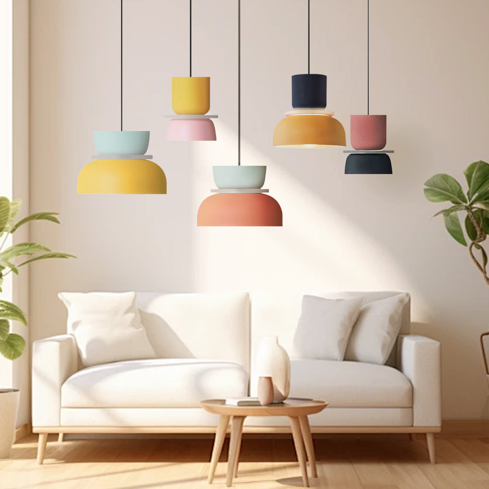 dulcy scandinavische hanglamp met kleurblokstijl